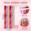 5 x 2 Pack 3.2ft x 9.8ft Valentine's Day Metallic Foil Fringe Curtain, Red Purple Rose Gold Tinsel Curtains Streamers Party Photo Booth Props Backdrop for Anniversary, Engagement, Romantic Love Decoration