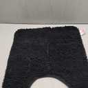 Smiry Luxury Chenille Toilet Rugs U-Shaped 24x20, Soft Absorbent Non-Slip Contour Bathroom Rugs for Toilet, Machine Washable Contoured Bath Mats, Black