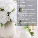 florisso White Peony Artificial Flowers - 11 Branches Silk Peonies for Home Decor, Wedding Floral Arrangements & Table Centerpieces (Silk Artificial Flowers)