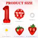 26-Piece Strawberry Theme Party Decoration Kit,3pc Strawberry Tablecloth 54 x 108 inches,Suitable for Strawberry Fruit Themes, Birthday Parties, Shower Party Supplies