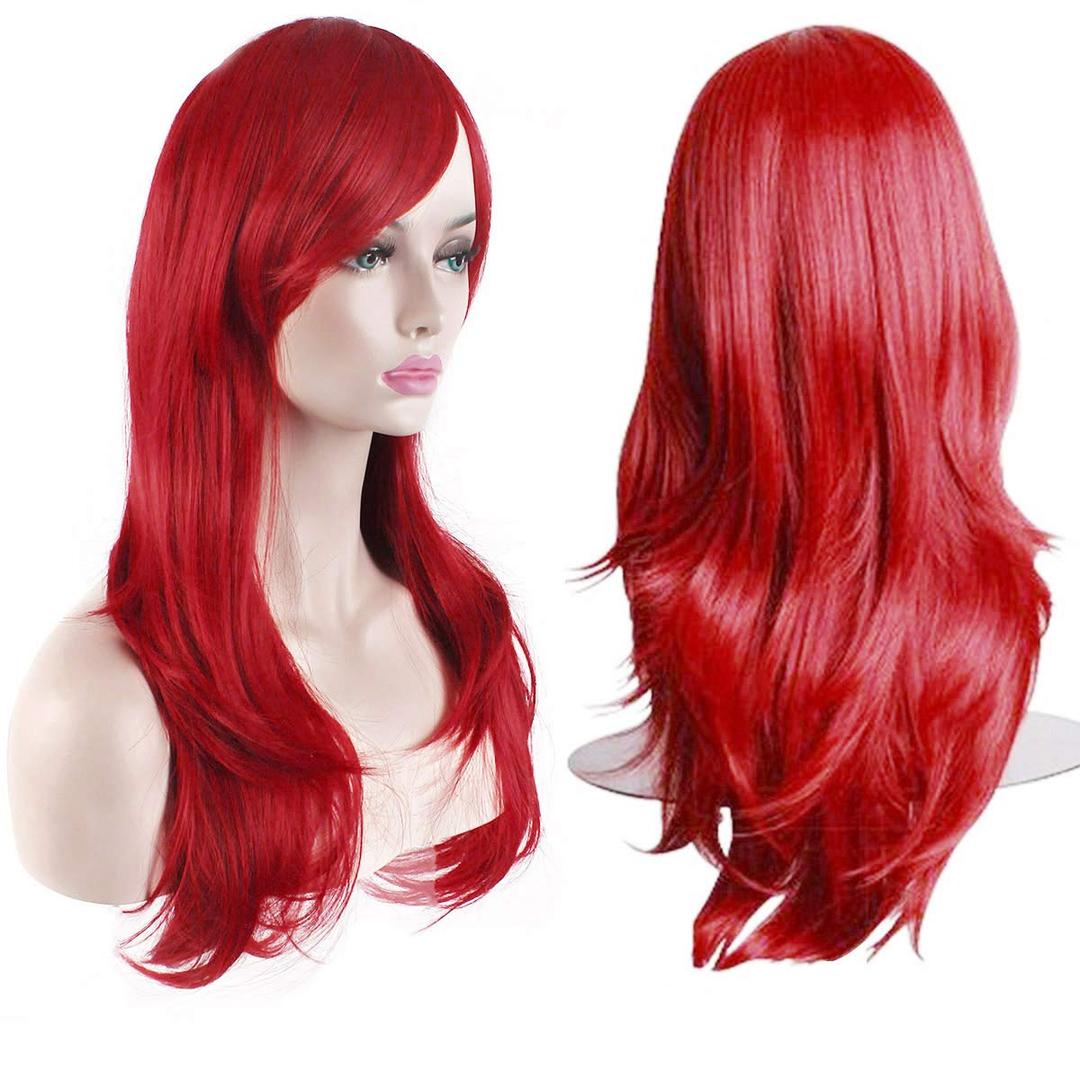 Akstore 28 inch Fashion Wigs Long Wavy Curly Hair Cosplay Wig (Red) Akstore 28 inch Fashion Wigs Long Wavy Curly Hair Cosplay Wig (Red)