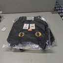 Juvale Black Cotton Cat Trick or Treat Bag with Gold Foil Eyes, Reusable for Kids, 11.25 x 15.5 in Canvas Tote for Halloween Parties