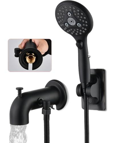 LOCALAND Bathtub Faucet with Sprayer, Tub Spout with Diverter Fits Threaded 1/2" or 3/4" IPS,Matte Black
