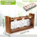 Glass Plant Propagation Station Butterfly Planter Vase with Wooden Stand Birthday Gifts for Women Mom Plant Lovers Office Home Decoration