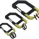 Hillman Fasteners 141082 Apex Aluminum Clip & Hook Carabiner Key Chain Black & Green - Pack of 3