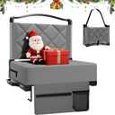 Stadium Seats with Back Support and Cushion Thick Padded Bleacher Chairs with Shoulder Strap, Portable Folding Stadium Seat Chair for Bleachers Includes Cup Holder and Side Pocket, Gray (1pcs)