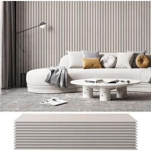 Art3dwallpanels 10 Pack Acoustic Panels, 48" X 12" X 0.35" Soundproof Wall Panels, Self Adhesive High Density Sound Absorbing Acoustic Treatment for Recording Studio, Office, Light Camel