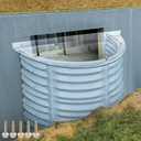 39'' x 16'' UV Basement Window Well Cover UV Resistant Polycarbonate for Snow and Rain Heavy Duty Egress Window Cover Winter Summer for Courtyard Balcony Exterior, Clear