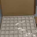 KATISYIO Large Jewelry Organizer for Drawer Insert Velvet Stackable Jewelry Trays for Earring Necklace Bracelet Ring Display (Beige, 48 Grids)