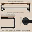 Clothes Rack with Top Shelf, 43.3in Industrial Pipe Wall Mounted Garment Rack, Space-Saving Display Hanging Clothes Rack, Heavy Duty Detachable Multi-Purpose Hanging Rod for Closet Storage