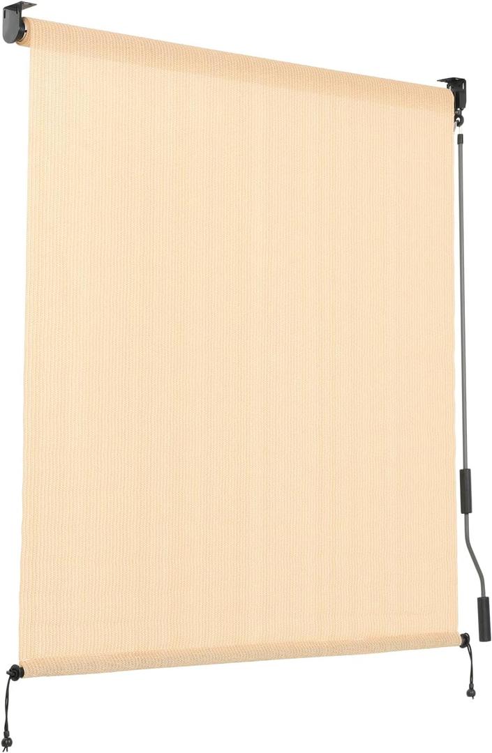 Aoodor Patio Roller Shade 5 x 8 ft HDPE Fabric