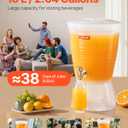 VEVOR Beverage Dispenser, 2.64 Gallon Drink Dispenser for Parties, Plastic Juice Dispensers with Spigot Ice Chamber, Iced Tea Lemonade Juice Water Dispensers, for Restaurants, Hotels, Parties