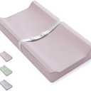Blissful Diary Vegan Leather Baby Changing Pad with Waterproof & Wipe-Clean PU Cover, Standard Size Cozy Diaper Changing Pad for Dresser and Table, Taupe