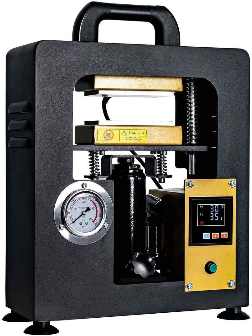 Hydraulic Heat Press Machine, 5 Tons Pressure 600W Machine with 3 x 5 inch Dual Heating Plates, Digital Timer and Temperature Control