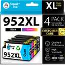 Smart Ink Compatible Ink Cartridges Replacement for HP 952XL 952 XL 4 Combo Pack (Black, Cyan/Magenta/Yellow) to use with HP OfficeJet Pro 8710 7740 8720 8715 8210 8703 OfficeJet 8702 Printers