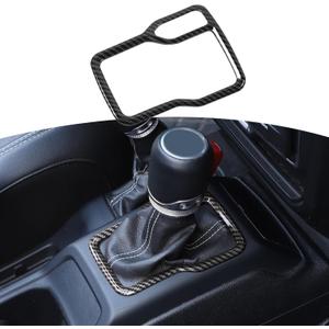 RT-TCZ for Jeep JL Gear Shift Trim Cover Frame for Jeep Wrangler JL JLU 2018-Present for Gladiator JT 2020-Present Black Carbon Fiber Interior Accessories