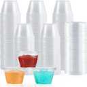 360 Sets 4 oz Plastic Portion Cups with Lids, Plastic Sauce Cups with Lids, 4 oz - 360 pack