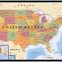 Map - USA Time Zones Wall Poster with Push Pins (14.725" x 22.375")