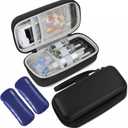 Insulin Cooler Travel Case, Portable EVA Medicine Travel Cooler, Diabetes Case with 2 Reusable Ice Packs TSA Approved for Diabetic Supplies Patent Pending(Black-No Temp)