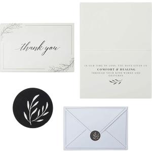 Sympathy Thank You Cards with Envelopes and Stickers (4 x 6 In, 48 Pack)