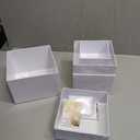 5 x 7Pcs White Acrylic Buffet Risers with Mini Sign and Marker, Food Display Risers for Party Catering Dessert Jewelry Collectibles,Acrylic Cube Nesting Boxes with Hollow Bottoms(8" 7.5" 7" 6.8" 6" 5" 5")