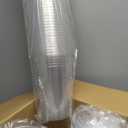 Turbo Bee 20 OZ 200 Sets Clear Plastic Cups with Strawless Sip Lids, To Go Crystal Clear Disposable Plastic Cups with Lids for Iced Coffee, Smoothies, Soda, Lemonade, Cold Beverage