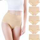 wirarpa Women's Underwear High Waisted Ladies Cotton Panties Soft Full Coverage Briefs 5 Pack (Regular & Plus Size) Size L