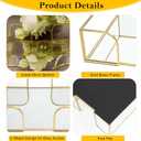 Napkin Holder for Table,Glass Napkin Holders for Kitchen,Flat Napkin Holders for Paper Napkins,Stylish Gold Luncheon Napkin Holder Suitable for Kitchen Dining Table Party Bar Decor