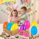 18PCS 6" Jumbo Easter Eggs, Large Empty Easter Eggs for Hunt, Colorful Giant Plastic Egg Fillable with Candy, Toys, Basket Stuffers Fillers, Easter Party Favors