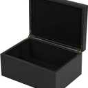 HofferRuffer Faux Leather Decorative Box, Large Wooden Structure Keepsake Box Accessory Organizer Jewelry Organizer with Hinged Lid, Storage Container for Home or Office (Black)