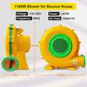 Blower for Bounce House - 1100W Bounce House Blower, Portable and Powerful Air Blowers for Inflatable Water Slide, Commercial Bouncy Castle, Inflatables Arch, Indoor & Outdoor
