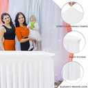 Nasitos White Rectangle Table Skirts, 2 Pack - 72 x 30 Inch - Stretch Spandex Fitted Table Clothes, Cocktail Tablecloths for Party, Banquet, Birthday