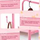 Kids Clothing Rack-Portable Kids Clothing Rack with Storage Shelf - Toddler Garment Organizer for Baby Clothes, Dance Costumes, Girls Gift Ideas (Pink)