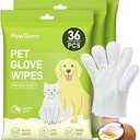36PCS Hypoallergenic Pet Glove Wipes for Dogs & Cats - Quick Clean & Deodorizing Between Baths & Travel | Dog Washing Wipes for Fur, Butt, Paws, Eyes & Ears |Cat Cleaning Gloves for Grooming & Bathing