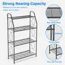 VyGrow Plant Stand, 4 Tier Plant Shelf for Indoor Outdoor, Heavy Duty Metal Tall Plant Stands Holder Rack for Living Room Balcony and Garden, Black