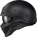 ScorpionEXO Covert X Open Face Half Shell 3/4 Motorcycle Helmet Comm Ready Speaker Pockets DOT Solid (Matte Black - Medium)