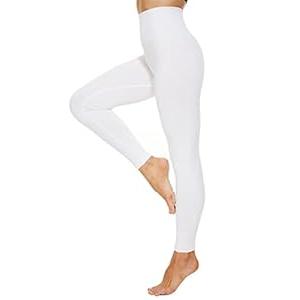 DINNAPE Thick Fleece Lined Warm Leggings for Women High Waisted Tummy Control Leggings Winter Warm Tights White XL