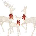 Best Choice Products 3-Piece Large Lighted Christmas Deer Family Set 5Ft Outdoor Yard Decoration with 360 LED Lights, Stakes, Zip Ties - White