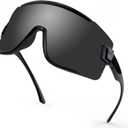 Karsaer Vision Big Shield Wraparound Sunglasses Rave for Men Women Neon Sun Visor Glasses Cycling Ski Shades 80s 90s