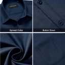 Alimens & Gentle Mens Short Sleeve Dress Shirt Wrinkle Free Solid Casual Button Down Shirts for Summer Business Wedding (Blue, XL)