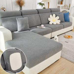 Disayu Couch Cushion Covers Sofa Covers Couch Covers for Sofa Pet Friendly Universal Sofa Covers Washable Stretch Slipcovers for Sectional Sofa (Texture Gray,Large Single Seat Cover)