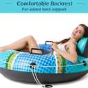 Jasonwell Inflatable River Tube Float - Heavy Duty River Float Pool Floats Lake Premium Water Tubes for Floating Recreational River Raft Lounge Floaties with 2 Cup Holders for Adult (X-Large, Cyan)