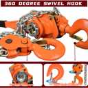 MYOYAY Lever Chain Hoist Come Along 3/4 TON 1650 LBS Capacity Heavy Duty Ratchet Chain Hoist Chain Come Along 20 feet Ratchet Puller with 2 Hooks for Lifting Goods & Dragging Loads Garage Factory Dock