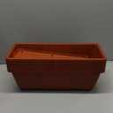 Window Box Planter, 7 Pack Plastic Vegetable Flower Planters Boxes 17 Inches Rectangular Flower Pots with Saucers for Indoor Outdoor Garden, Patio, Home Decor (Brick Red)