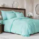 Duvet Cover King Size Set - Extra Soft King Size Duvet Cover 104 x 90 with 2 Pillow Shams - Hotel Luxury, Easy Care and Fade Free w/ Zipper Closures & Ties - Comfy Breathable Bedding Set (Spa Blue)