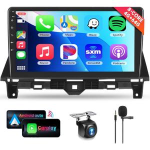 8 CORE 4G+64G Car Radio Stereo for Honda Accord 2008-2013 with Wireless CarPlay/Android Auto, 10.1 inch 1280 * 720P IPS Touch Screen Android 13 GPS WiFi Bluetooth 32-Band DSP SWC HD Camera