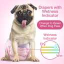 Disposable Female Dog Diapers, Puppy Diapers with Adjustable Elastic Waistline for Female Dog or Cat in Heat, Incontinence, Diaper with Wetness Indicator, XXS-20 Count