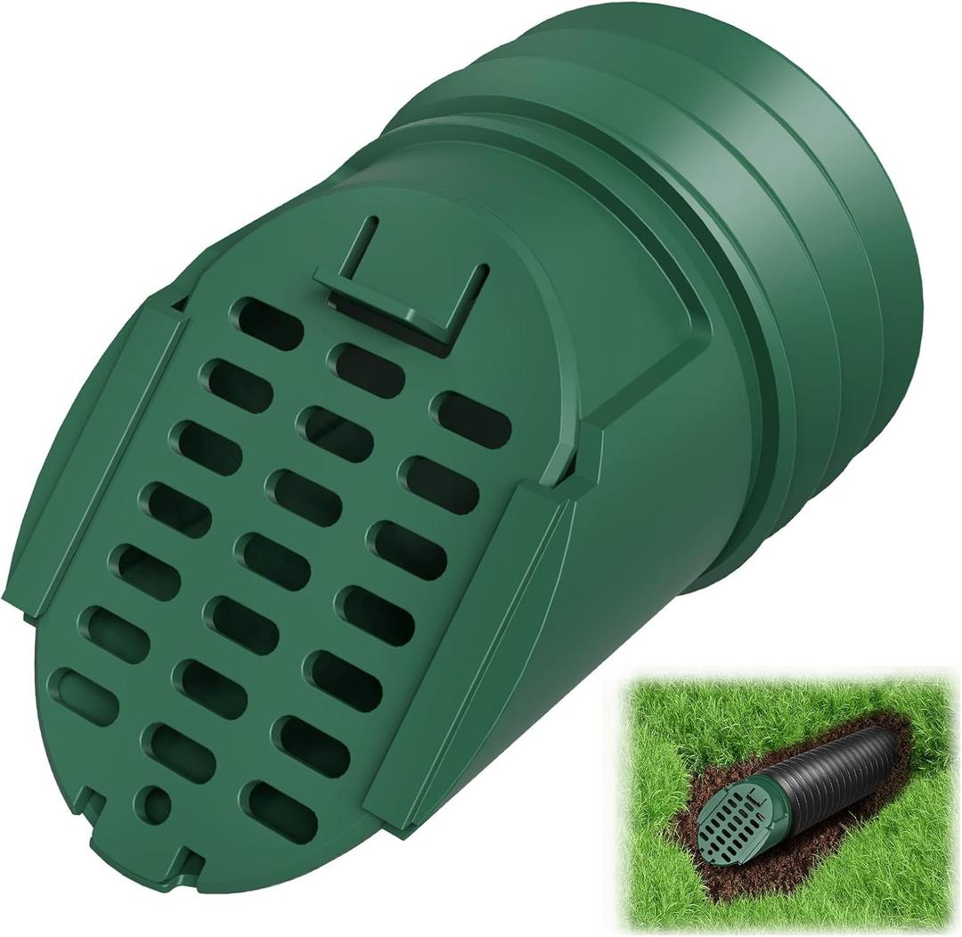 1 Pack Downspout Rodent Guard, Twist in Insert for 4" Round Rain Gutter Downspout Extension Hose to Block Animals, with Leaf Filter Design (Green)