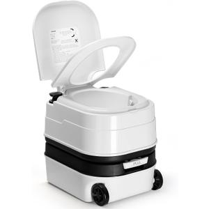Kohree 5.3 Gal Porta Potty for Camping Adults, Portable Toilet with Wheels | Detachable Waste Tank, Level Indicator, Flushable, Odorless, Leak-Proof Toilet for Home Use, Camper, RV Travel, Truck, Boat