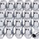 20 Pcs 14x1.5 One-Piece Chrome OEM Factory Style Lug Nuts for Stock Wheels, Replacement for 2015/2016/2017/2018/2019/2020 Mustang Edge MKX MKZ Aviator